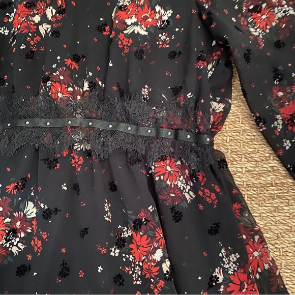 Zara floral and lace black dress size medium - Picture 3 of 5